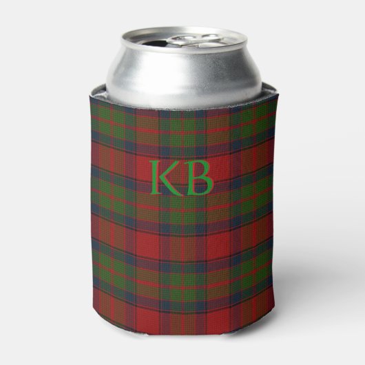 Buccleuch Officiële Tartan met monogram / initiale Blikjeskoeler (Blikje Voorkant)