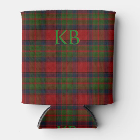 Buccleuch Officiële Tartan met monogram / initiale Blikjeskoeler (Voorkant)