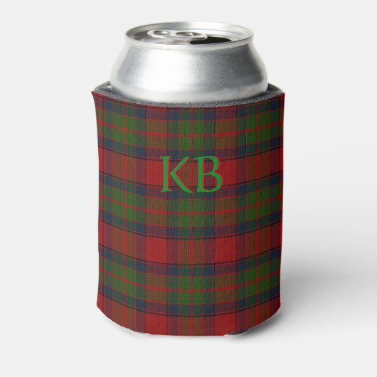 Buccleuch Officiële Tartan met monogram / initiale Blikjeskoeler (Blikje Achterkant)