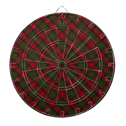 Buccleuch Officiële Tartan met monogram / initiale Dartbord (Voorkant)