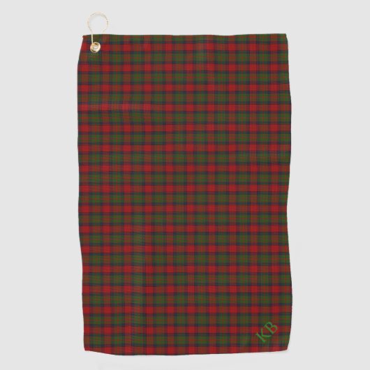 Buccleuch Officiële Tartan met monogram / initiale Golfhanddoek (Voorkant)