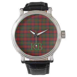 Buccleuch Officiële Tartan met monogram / initiale Horloge
