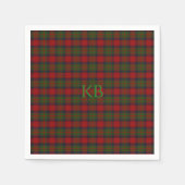 Buccleuch Officiële Tartan met monogram / initiale Servet (Voorkant)