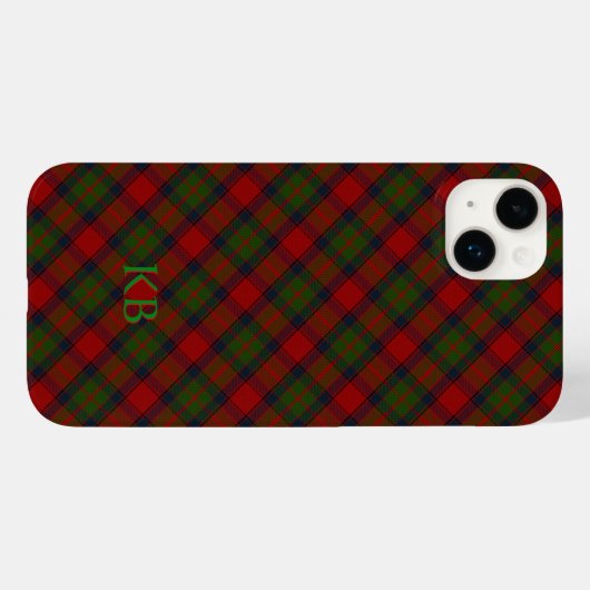 Buccleuch Officiële Tartan met monogram / naam Case-Mate iPhone Case (Achterkant (horizontaal))