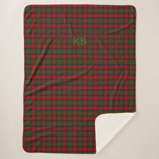 Buccleuch Officiële Tartan met monogram / naam Sherpa Deken (Voorkant)