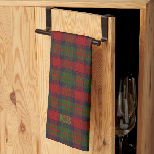 Buccleuch Officiële Tartan met monogram / naam Theedoek (Derde Gevouwen)