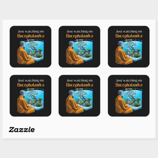 Bucephalandra Zen – A Meditative Aquascaping Vierkante Sticker (Vel)