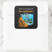 Bucephalandra Zen – A Meditative Aquascaping Vierkante Sticker (Tas)