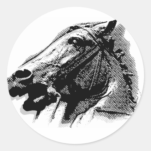 Bucephalus Ronde Sticker (Voorkant)