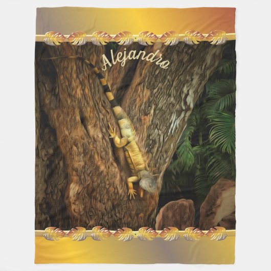 Bucerias Iguana 1069 Fleece Deken (Voorkant)