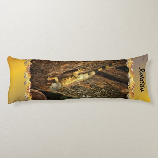 Bucerias Iguana 1069 Lichaamskussen (Achterkant)