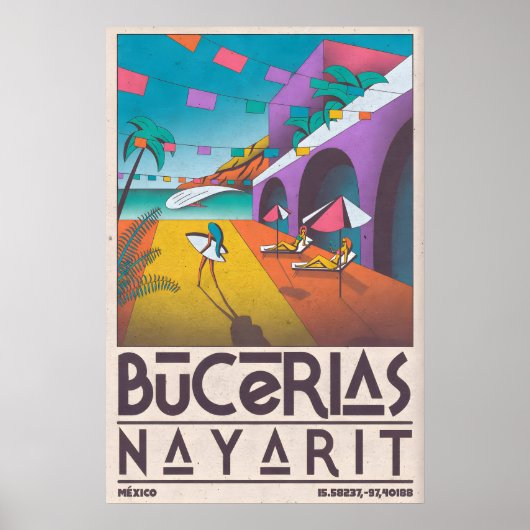 Bucerías Strand Print Moderne Kustkunst - Palm (Voorkant)