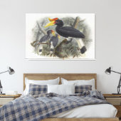 Buceros rhinoceros canvas afdruk (Insitu (Slaapkamer))