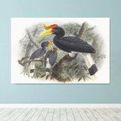 Buceros rhinoceros canvas afdruk (Insitu (Houten vloer))