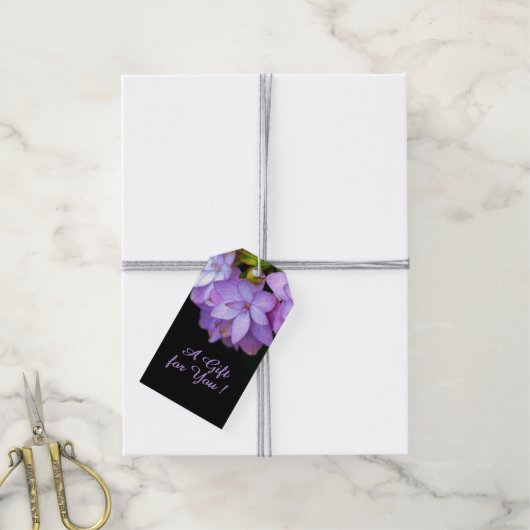 Buch of Many Petaled Purple Flowers een cadeau voo Cadeaulabel (Met Touw)