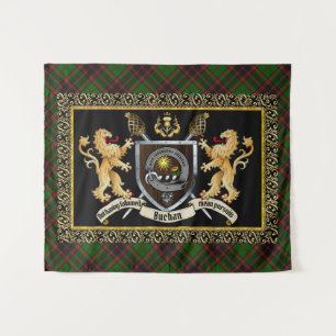 Buchan Clan Badge & Motto met Leeuwen Wandkleed