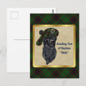 Buchan Clan Badge & Tartan Briefkaart (Voorkant / Achterkant)