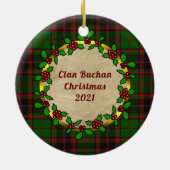 Buchan Clan Badge & Tartan Persoonlijke mas Keramisch Ornament (Achterkant)