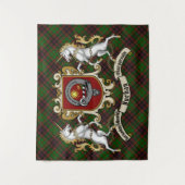 Buchan Clan Badge & Unicorns met Tartan Wandkleed (Voorkant)