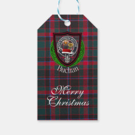 Buchan Schotse Clan Tartan & Wapen Cadeaulabel