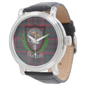 Buchan Schotse Clan Tartan & Wapen Horloge (Gekanteld)