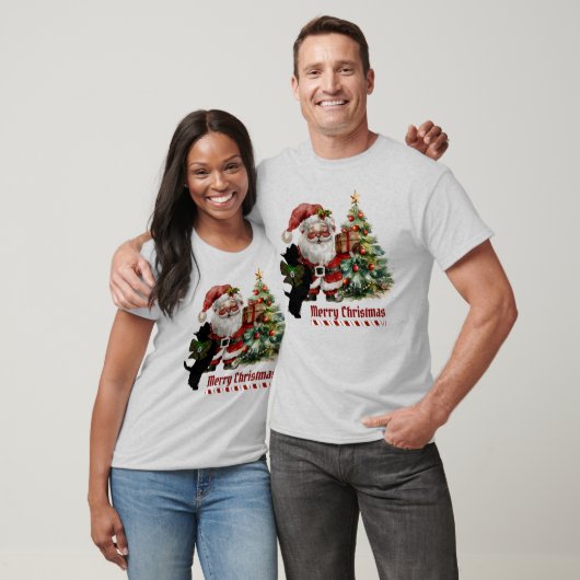 Buchan Scottie Kerstfeest gepersonaliseerd T-shirt (Unisex)