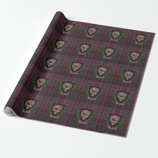 Buchan Scottish Clan Tartan & Crest Cadeaupapier (Uitgerold)