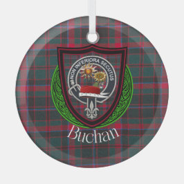 Buchan Scottish Clan Tartan & Crest Glas Ornament