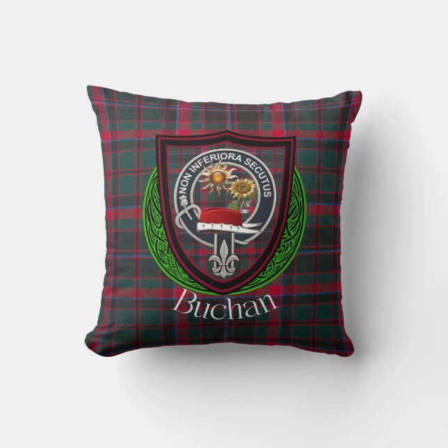 Buchan Scottish Clan Tartan Crest Kussen (Voorkant)