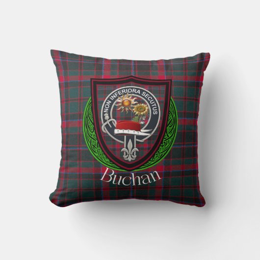 Buchan Scottish Clan Tartan & Crest Kussen (Voorkant)