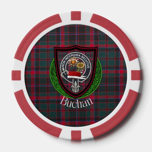 Buchan Scottish Clan Tartan & Crest Poker Chips (Voorkant)