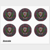 Buchan Scottish Clan Tartan & Crest Ronde Sticker (Vel)