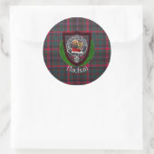 Buchan Scottish Clan Tartan & Crest Ronde Sticker (Tas)