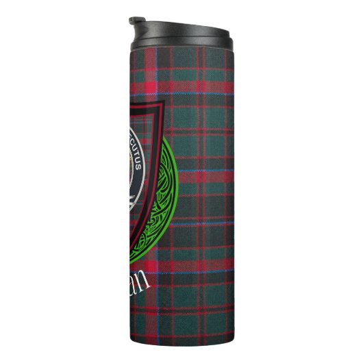 Buchan Scottish Clan Tartan & Crest Thermosbeker (Geroteerd rechts)