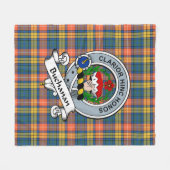Buchanan Ancient Clan Badge Tartan Pset Fleece Deken (Voorkant (Horizontaal))