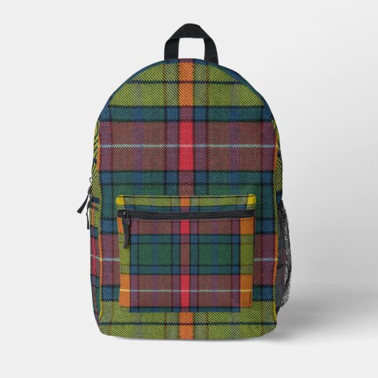 Buchanan Ancient Tartan Patroon Bedrukte Rugzak (Voorkant)
