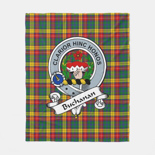 Buchanan Badge Tartan Pset Fleece Deken (Voorkant)