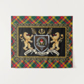 Buchanan Clan Badge & Motto w/Lions Wandkleed (Voorkant (horizontaal))