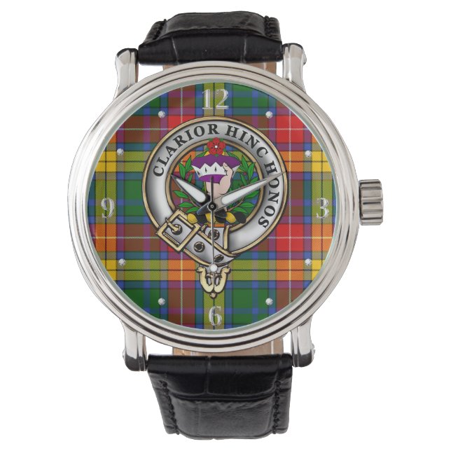 Buchanan Clan Badge & Tartan Horloge