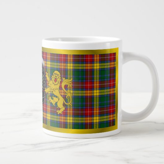 Buchanan Clan Badge & Tartan Jumbo Mok (Rechts)