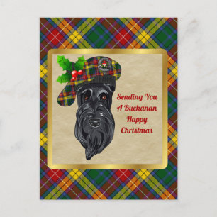 Buchanan Clan Badge & Tartan Kerstmis Briefkaart