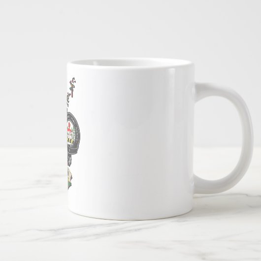 Buchanan Clan Badge & Tartan Map of Scotland Grote Koffiekop (Rechts)