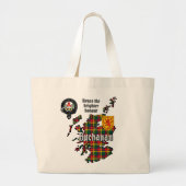 Buchanan Clan Badge & Tartan Map of Scotland Grote Tote Bag (Voorkant)