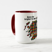 Buchanan Clan Badge & Tartan Map of Scotland Mok (Voorkant links)