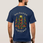 Buchanan Clan Badge & Tartan met Motto T-shirt (Achterkant)