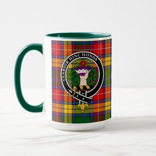 Buchanan Clan Badge & Tartan Mok (Links)