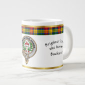 Buchanan Clan Badge Tartan & Motto Grote Koffiekop (Voorkant rechts)
