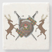 Buchanan Clan Badge & Tartan Onderzetters (Voorkant)