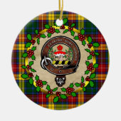 Buchanan Clan Badge & Tartan Persoonlijke mas Keramisch Ornament (Voorkant)