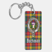 Buchanan Clan Badge/Tartan Rectangle Sleutelhanger (Voorkant Links)